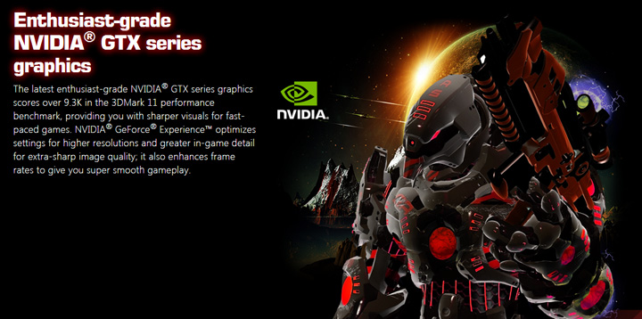 Enthusiast-grade NVIDIA GTX Series graphics