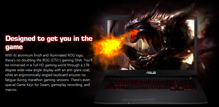 Asus G751JT-DH72 for Designed to get you in the game
