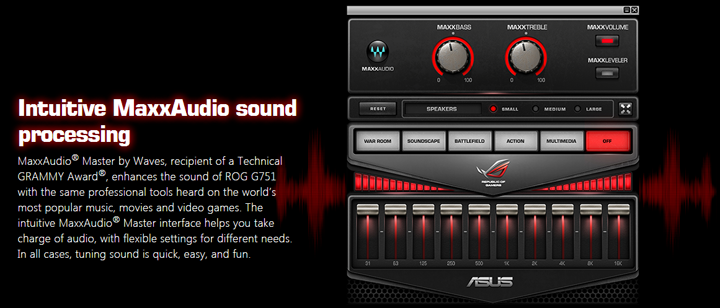 Asus G751JT-DH72 for Intuitive MaxxAudio sound processing