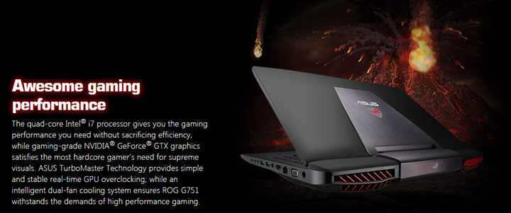 ASUS G751JT-DH72 for Awesome gaming performance