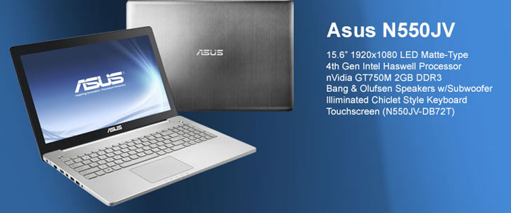 Asus N550JK-DS71T for Intel Haswell Core i7-4700HQ (2.4GHz - 3.4GHz) Processor