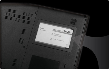 Asus B53J Business card holder integrated